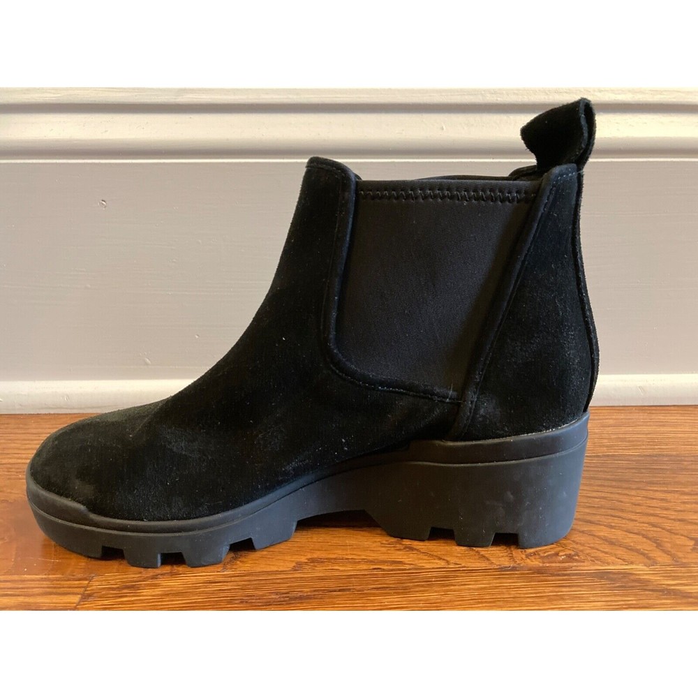 Eileen Fisher Splash Waterproof Suede Bootie  Size 5 US Black Wedge Heel NWOB - Picture 7 of 11